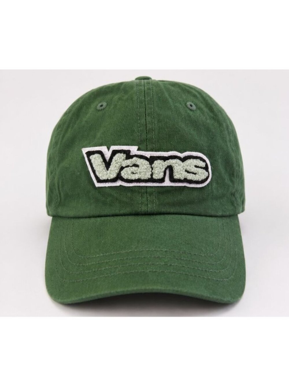 Vans Green Strapback Hat Sherpa Logo Dad Cap Adjustable Skate Streetwear
